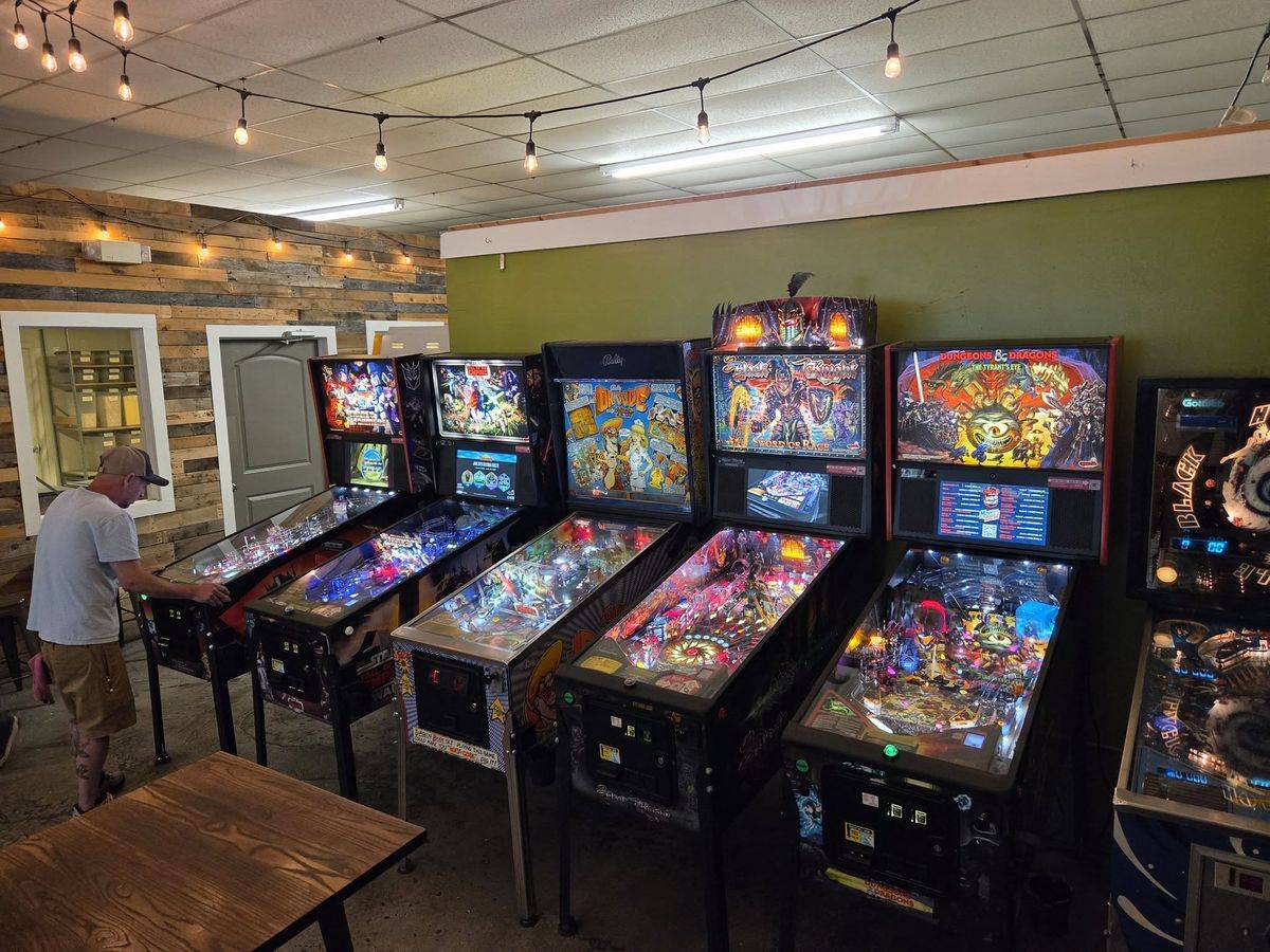 Pinball lineup at Final Gravity Brewing in Henrico, VA