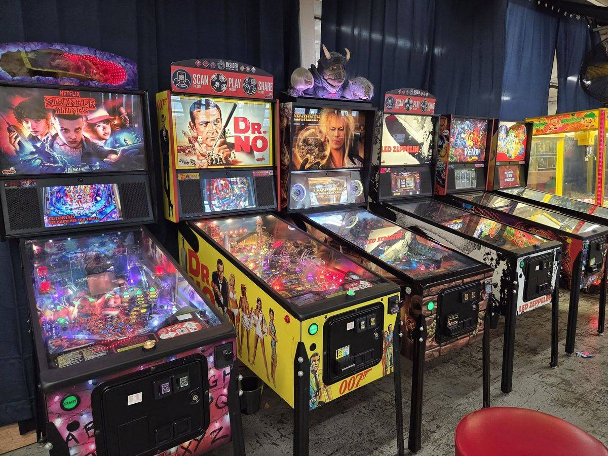 Pinball lineup at Starr Hill Brewery in Crozet, VA